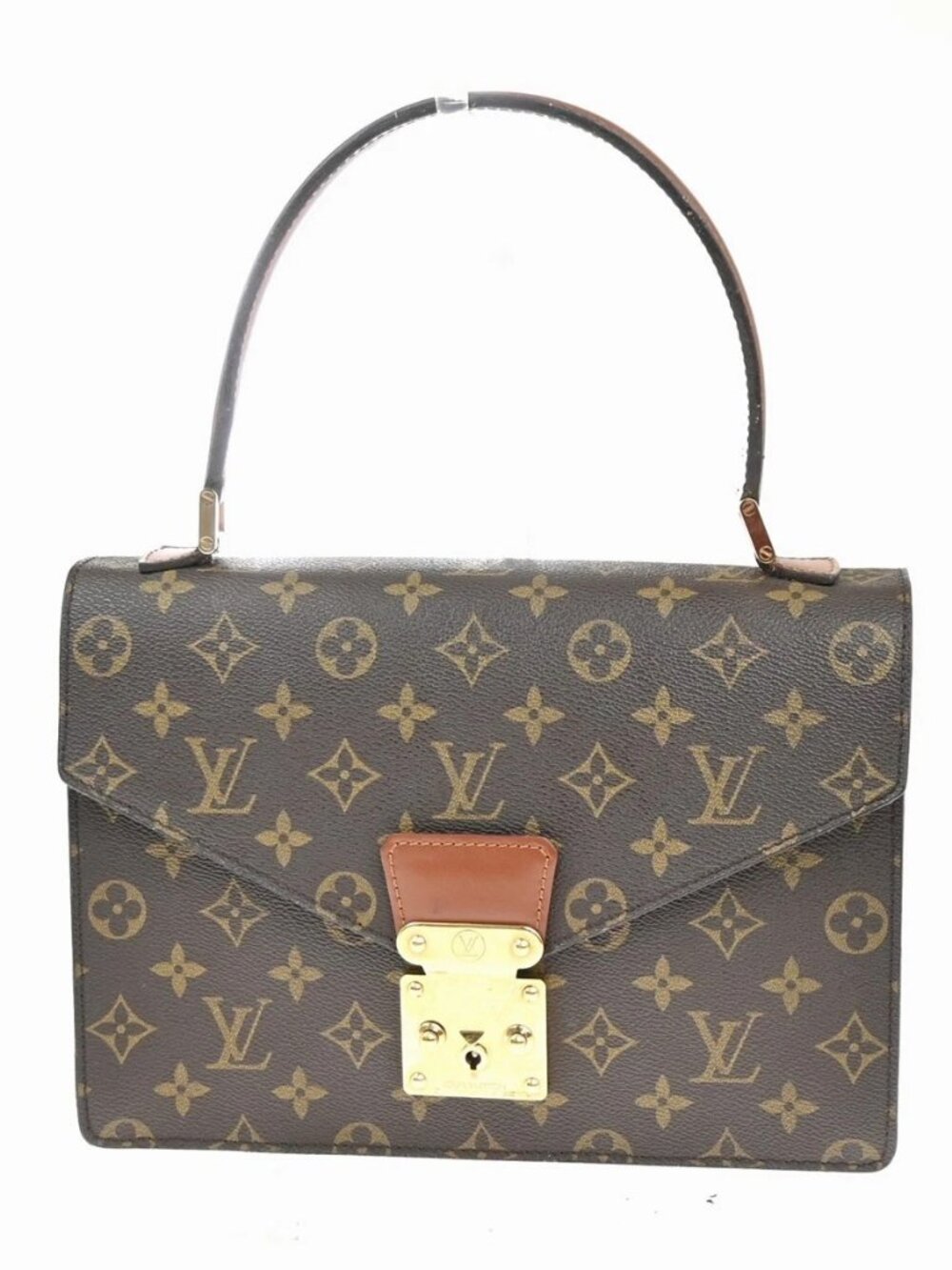 LOUIS VUITTON Concorde Hand Bag Monogram Leather Brown France M51190 70KC476